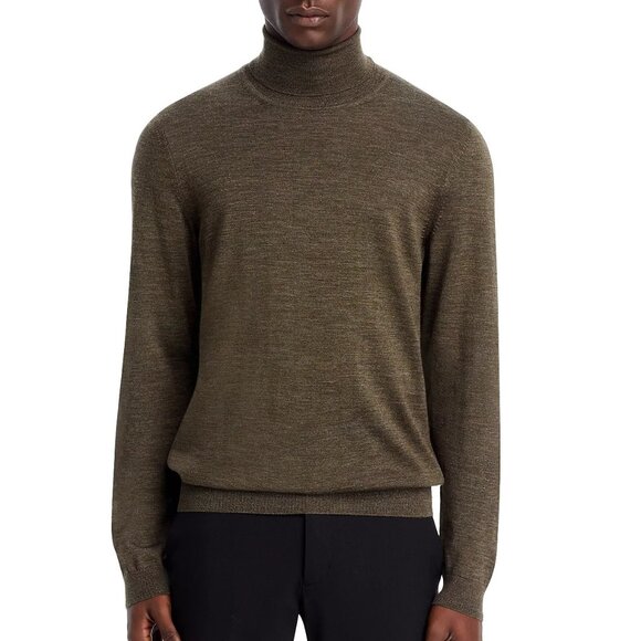 Hugo Boss Men's Long Sleeve BOSS Musso Turtleneck Virgin Wool Knit Sweater Green - Picture 5 of 6